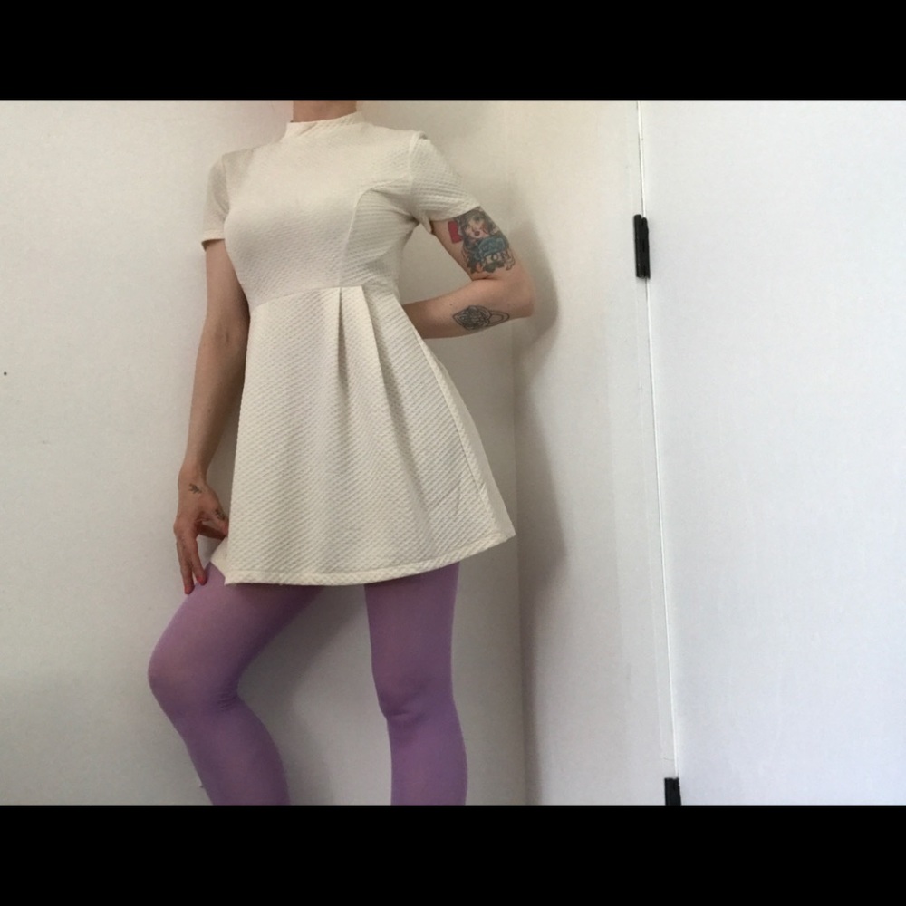Forever 21 Mock-neck Babydoll Dress in Ivory - Picture 7 of 13